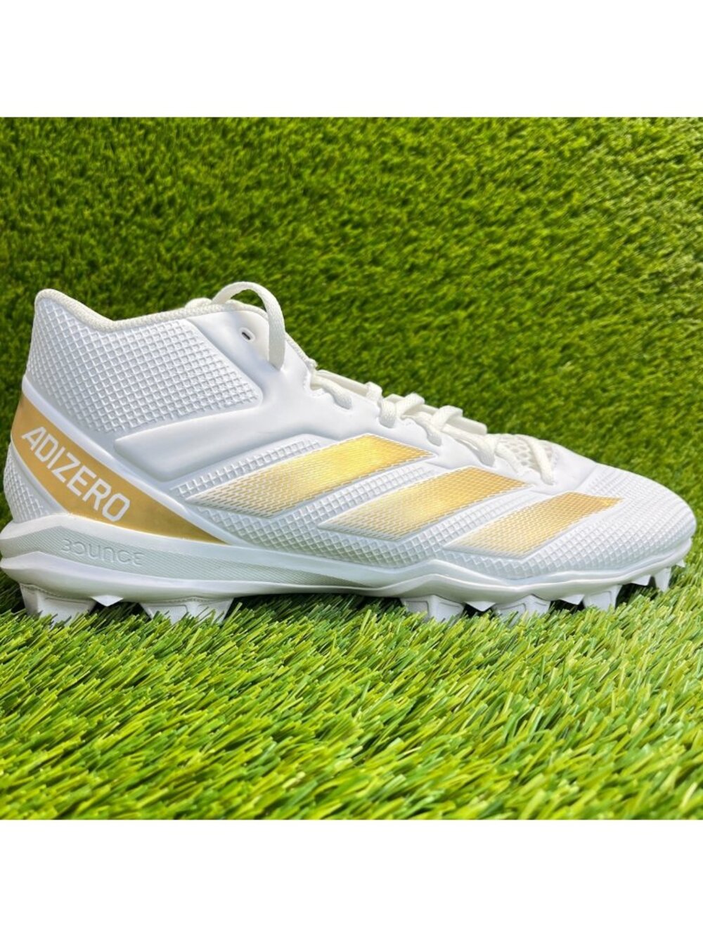 Adidas Adizero Impact.2 MD Mens Size‎ 11.5 White Gold Running Football Cleats
